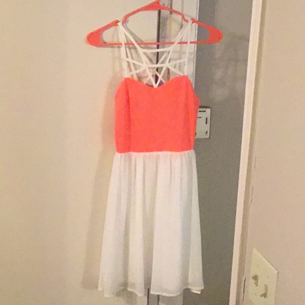NWT Orange and White strappy dress